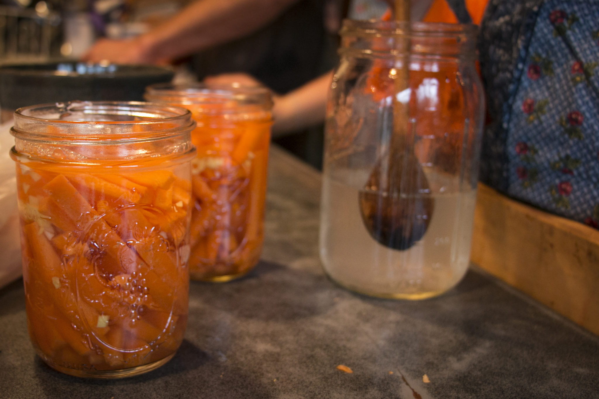 Chopped carrots, ginger and curry powder mixed in brine is a simple recipe for creating a tasty fermented snack. | Aislinn Sarnacki