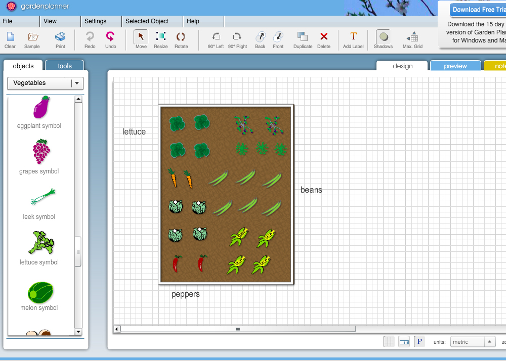 vegetable garden design templates